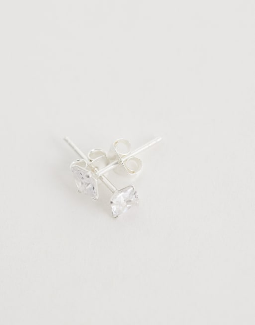 Kingsley Ryan – Fyrkantiga stiftörhängen i sterlingsilver, 4mm, 4 av 4