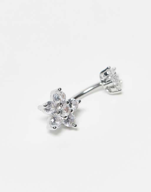 Kingsley Ryan gem cluster belly bar in sterling silver, 2 of 3