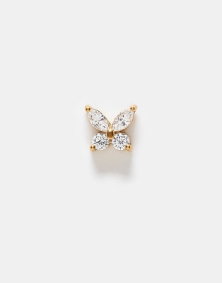 [Kingsley Ryan] Kingsley Ryan gem-set gold plated petal labret earring piercing No Size Clear