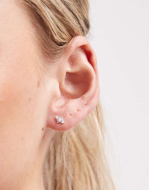 Kingsley Ryan gem set star stud earrings in sterling silver - view 1