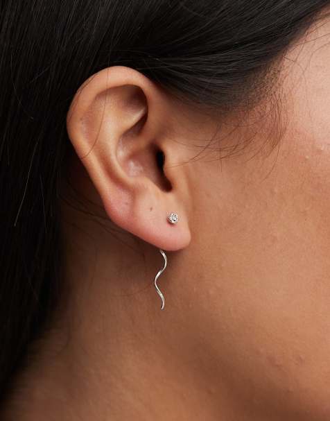 Kingsley Ryan gem through long back earrings in sterling silver - view 1