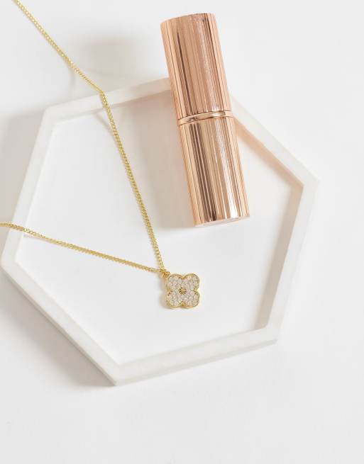Kingsley Ryan gemet clover necklace in 14ct gold plated, 2 of 4