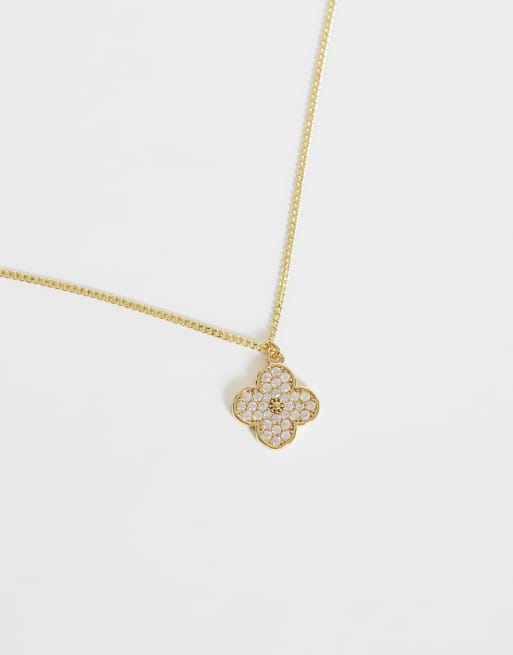 Kingsley Ryan gemet clover necklace in 14ct gold plated, 4 of 4