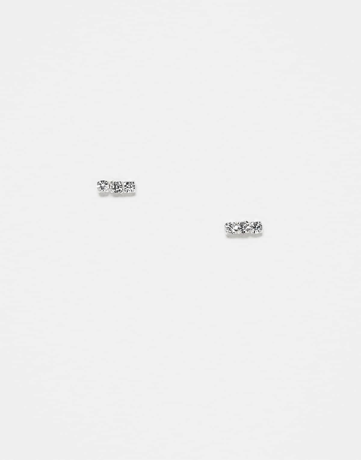 Kingsley Ryan gemset bar stud earrings in sterling silver