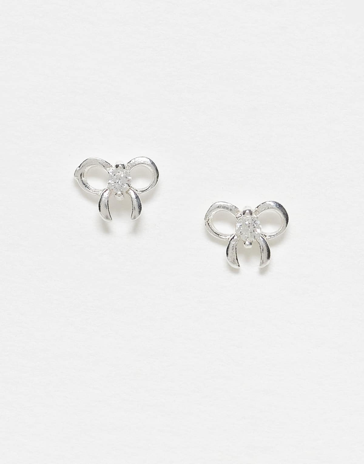 Kingsley Ryan gemset bow stud earrings in sterling silver