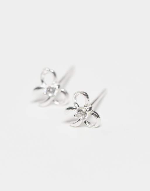 Kingsley Ryan gemset bow stud earrings in sterling silver, 2 of 3