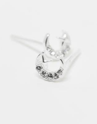 Kingsley Ryan Gemset Crescent Moon Stud Earrings