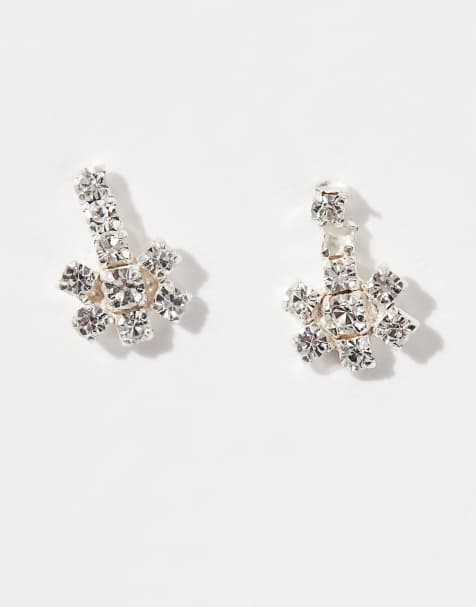 Kingsley Ryan gemset flower stud earrings in sterling silver - view 1