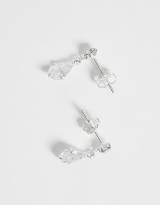 Kingsley Ryan gemset round & teardrop stud earings in sterling silver, 3 of 4