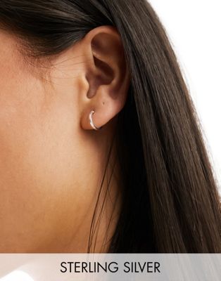 Kingsley Ryan gold plated 10mm hoop earrings in silver - ASOS Price Checker
