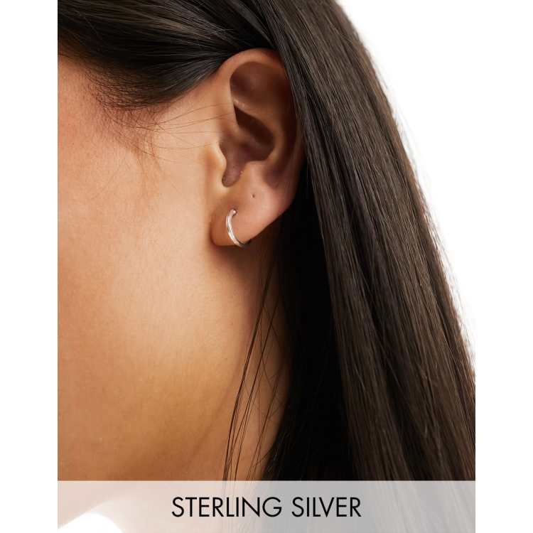 Silver 10mm hot sale hoop earrings