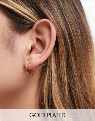 Kingsley Ryan gold plated 16mm hoop earrings in gold