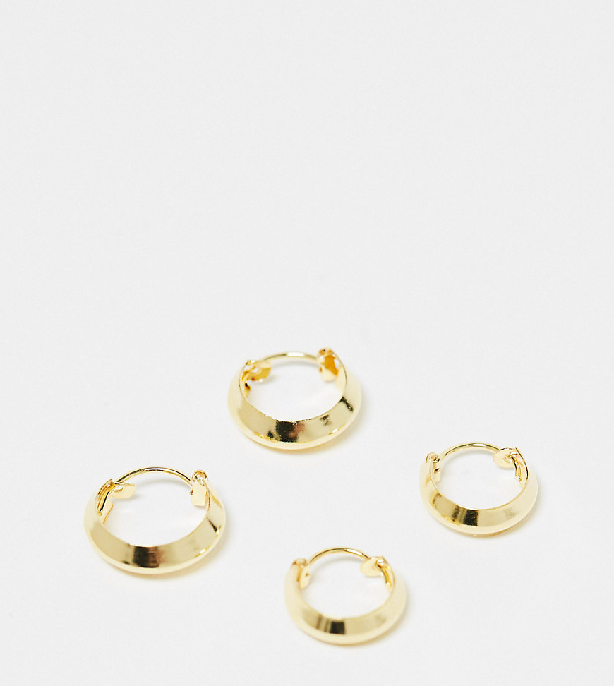 Kingsley Ryan Gold Plated 2 pack of hoop earrings in gold