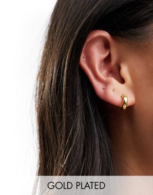 Kingsley Ryan Gold Plated 8mm hoop earrings in gold