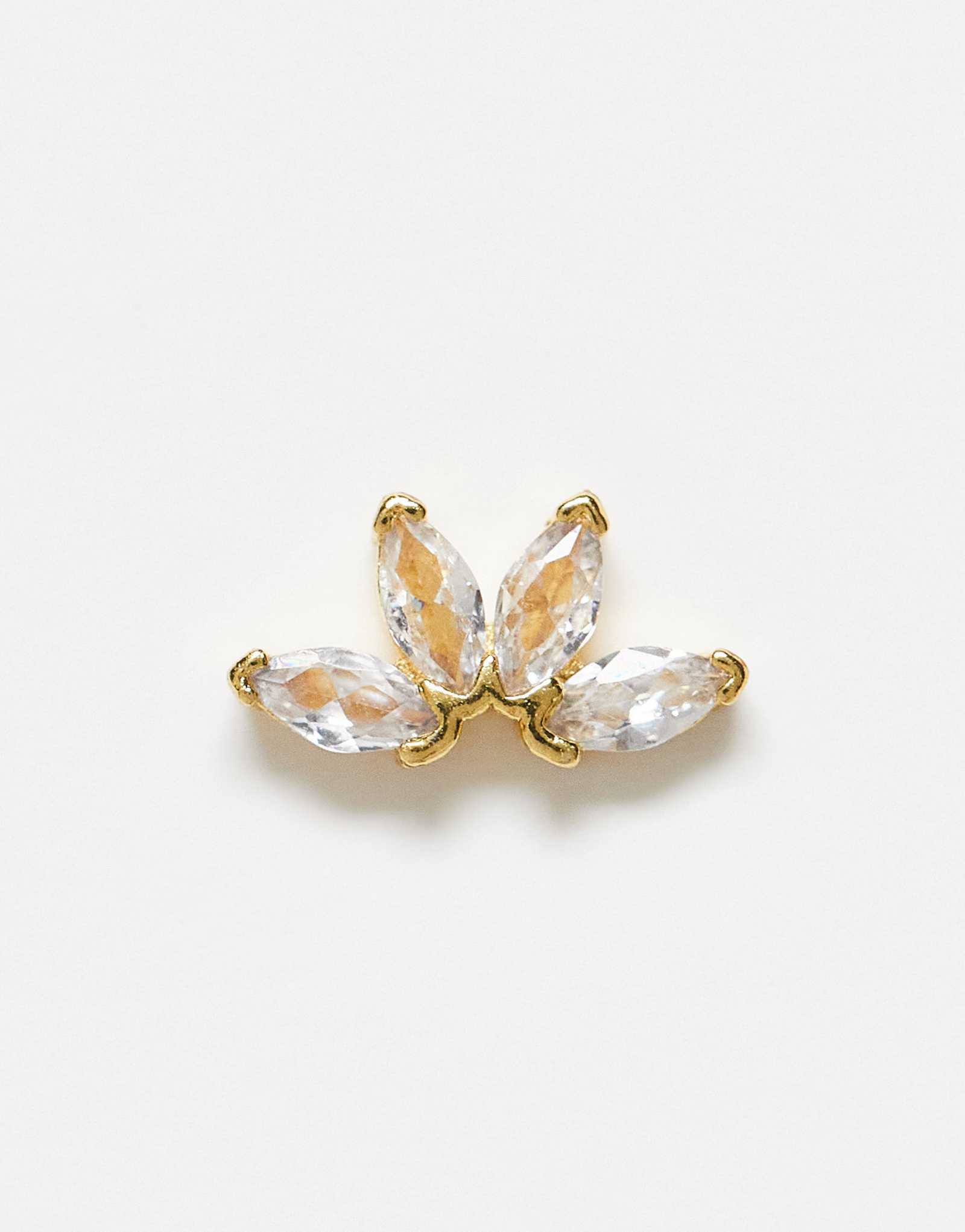 Кингсли Райан (Kingsley Ryan) пирсинг губной губы с позолоченным лепестком кубического циркония