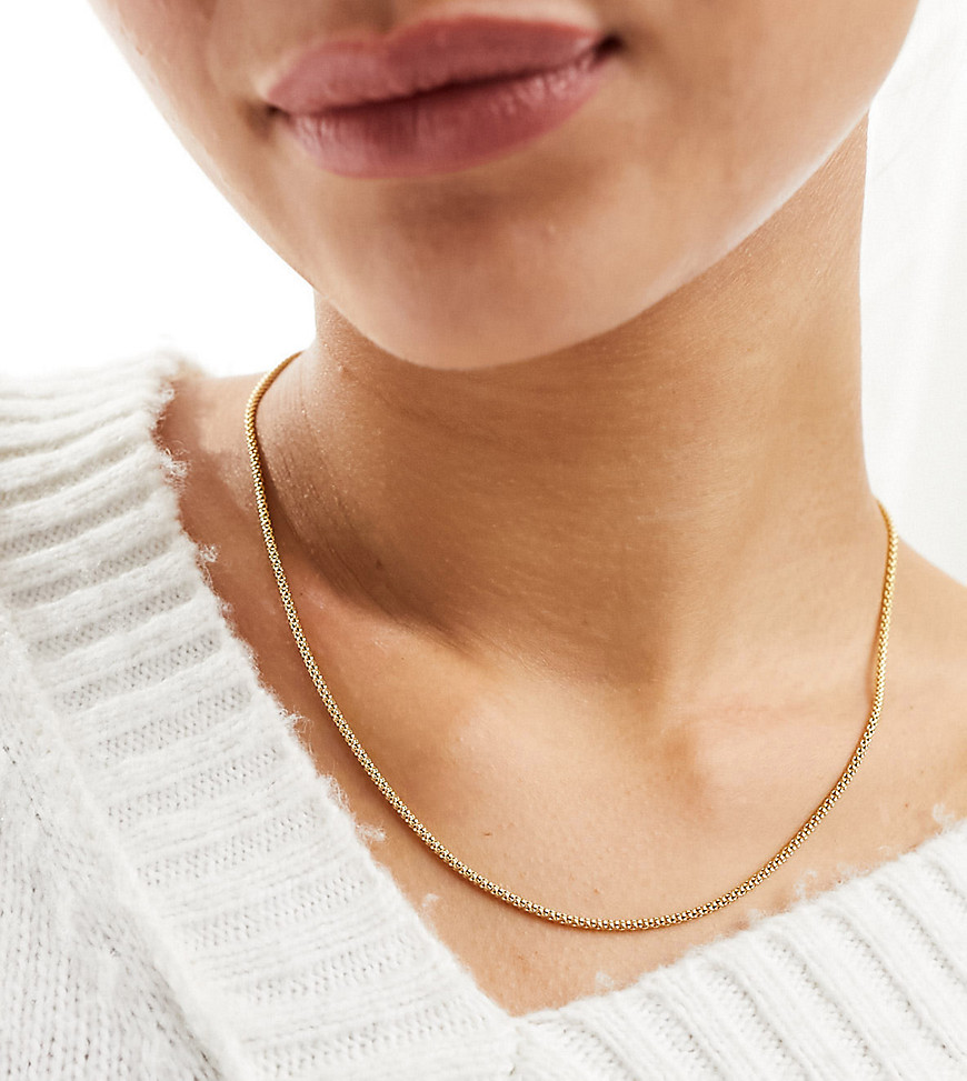 Kingsley Ryan gold plated curbed tube chain necklace in gold
