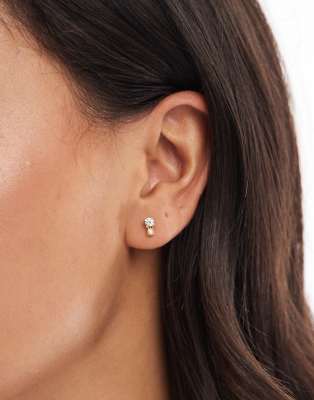 Kingsley Ryan Kingsley Ryan gold plated double gem set stud earrings