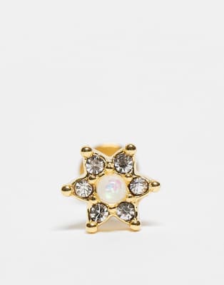 Kingsley Ryan Kingsley Ryan gold plated gem set cluster labret piercing-Silver