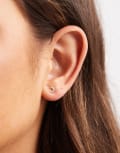 [Kingsley Ryan] Kingsley Ryan gold plated gem set crescent moon stud earrings No Size Clear