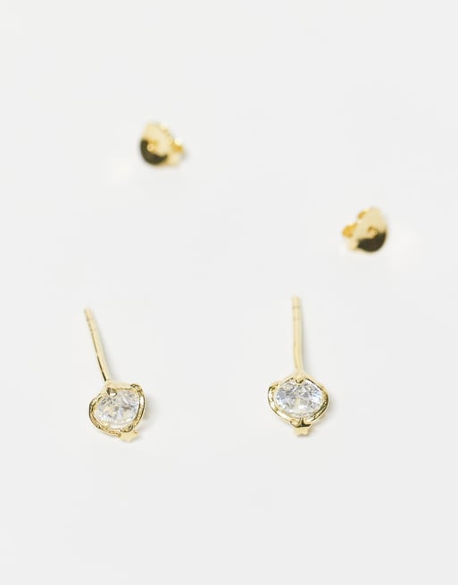 Kingsley Ryan gold plated gem set planet stud earrings, 3 of 3