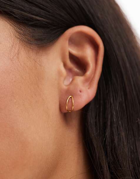 Kingsley Ryan gold-plated illusion stud earrings - view 1