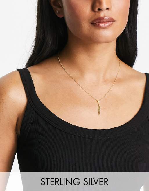 Kingsley Ryan gold plated lightening bolt pendant necklace