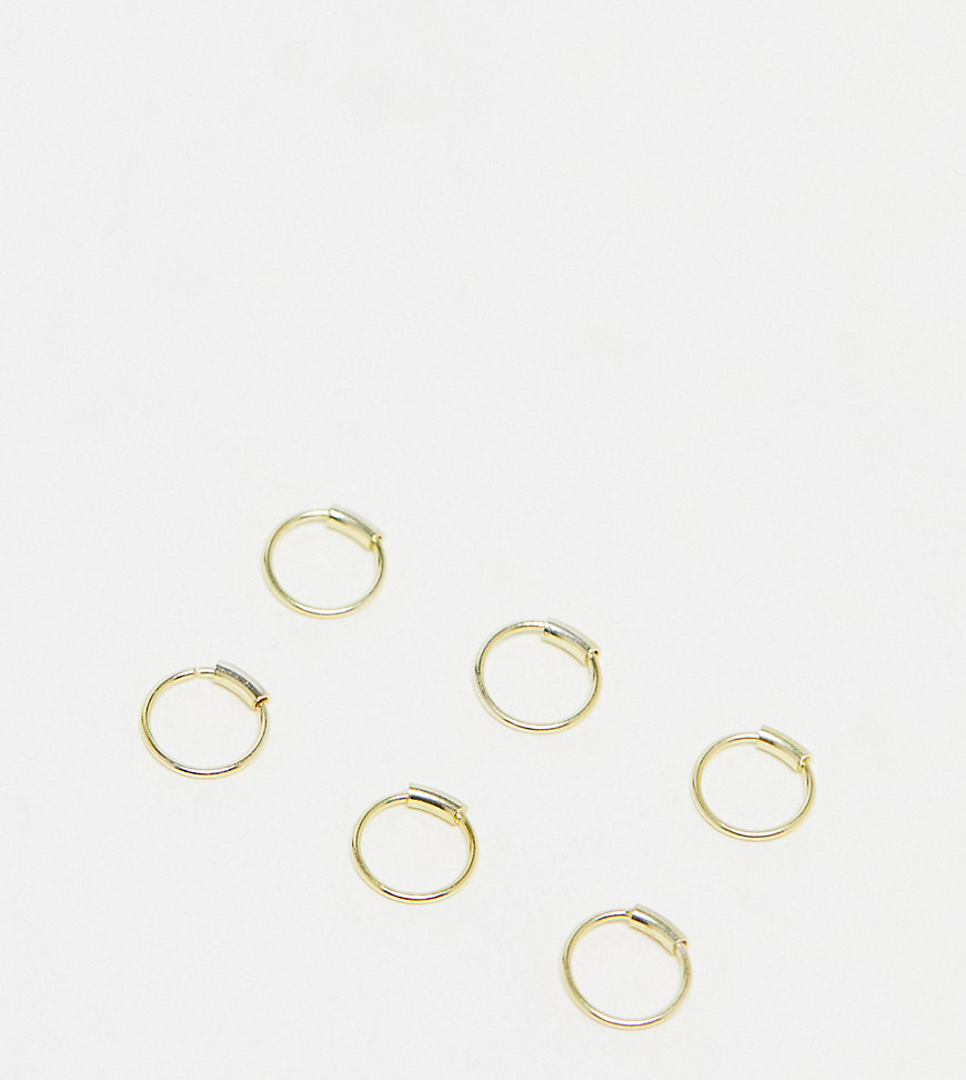 Kingsley Ryan Gold Plated pack of 3 mini hoop earrings
