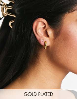 Kingsley Ryan Kingsley Ryan gold plated round hoop earrings
