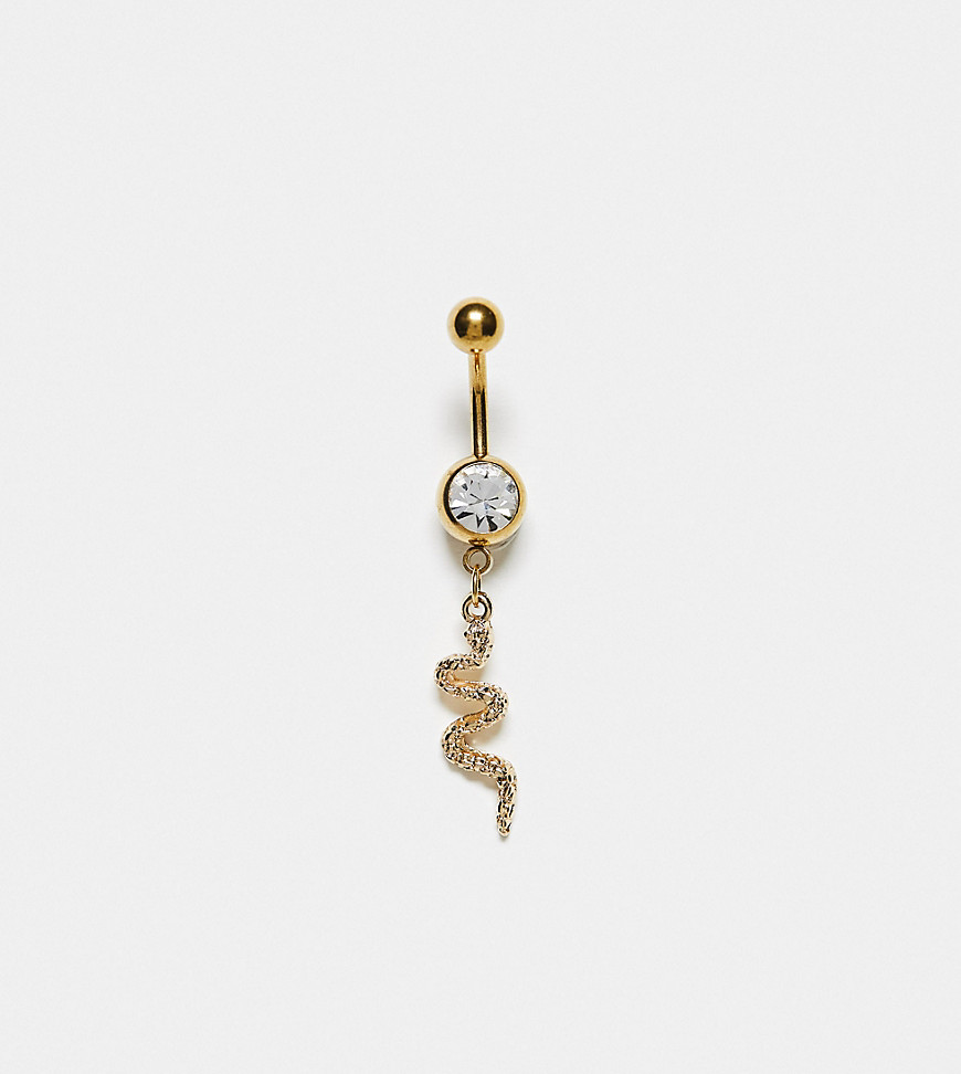 Kingsley Ryan Gold Plated snake belly bar in gold