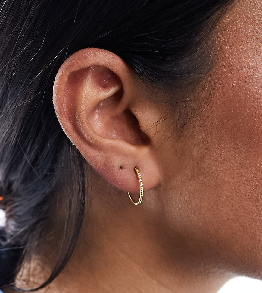 Kingsley Ryan gold plated sparkly 16mm hoop earrings in gold