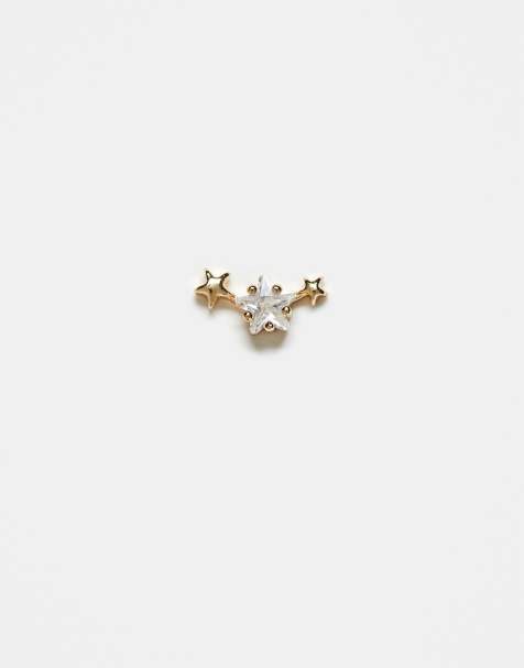 Kingsley Ryan gold plated triple star labret piercing - view 1