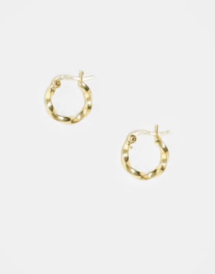 Kingsley Ryan Gold Plated Twist Hoop Earrings