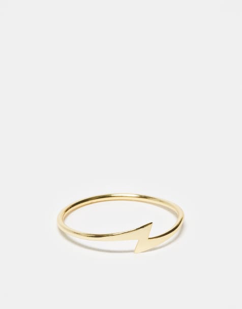 Kingsley Ryan - Guldbelagt ring med lyndesign - view 1