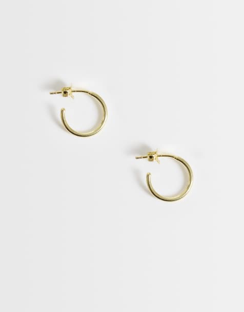 Kingsley Ryan - Guldbelagte 12 mm hoop-øreringe med åbent design - view 1