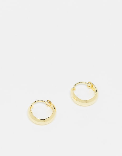 Kingsley Ryan - Guldbelagte og tætsiddende 10 mm hoop-øreringe med chunky design