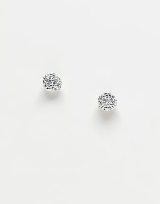 Kingsley Ryan Hammered Ball Stud Earrings In Silver