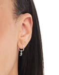 [Kingsley Ryan] Kingsley Ryan hoop earrings with celestial moon and star charm in sterling silver No Size Silver