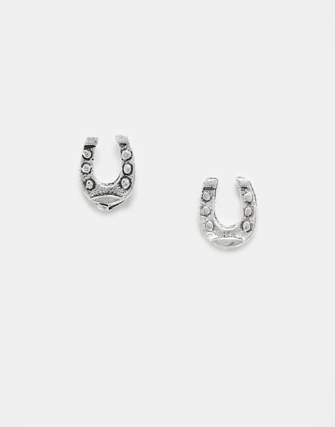 Kingsley Ryan horseshoe stud earrings in sterling silver - view 1