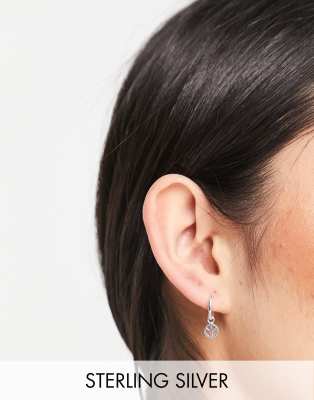 Kingsley Ryan Kingsley Ryan huggie hoop earrings with peace charm in sterling silver