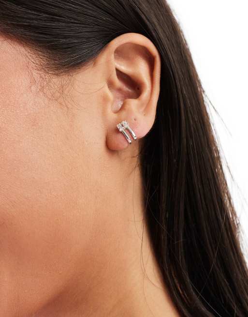 Kingsley Ryan - Illusion - Orecchini a cerchio in argento sterling con cristalli