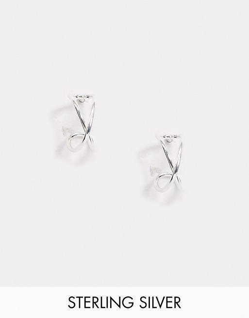 Kingsley Ryan 10mm interlocking hoop earrings in sterling silver