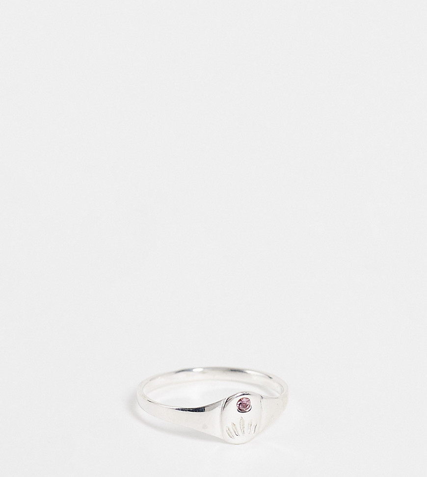 Kingsley Ryan June birthstone ring in sterling silver with light amethyst crystal