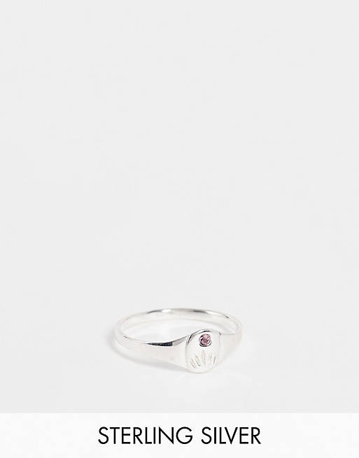 Kingsley Ryan June birthstone ring in sterling silver with light amethyst crystal