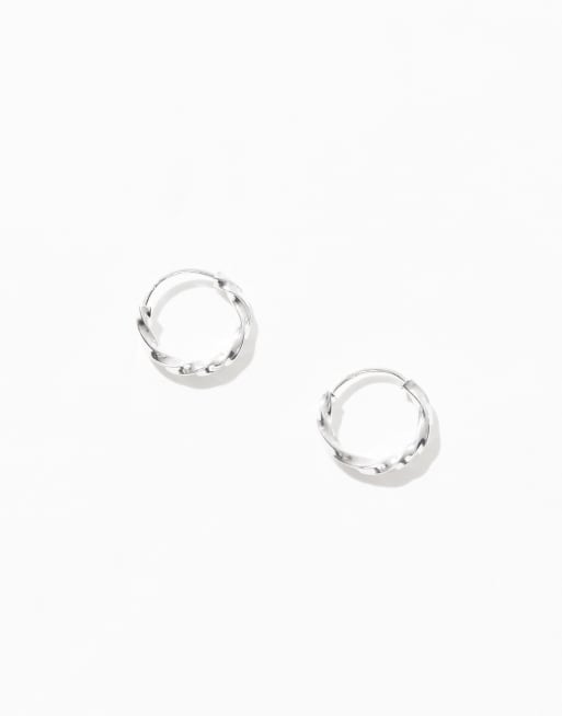 Kingsley Ryan – Kleine 10-mm-Creolen aus Sterlingsilber mit verdrehtem Design, 3 von 4
