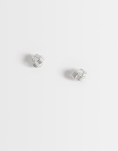 Kingsley Ryan knot stud earrings in sterling silver - view 1