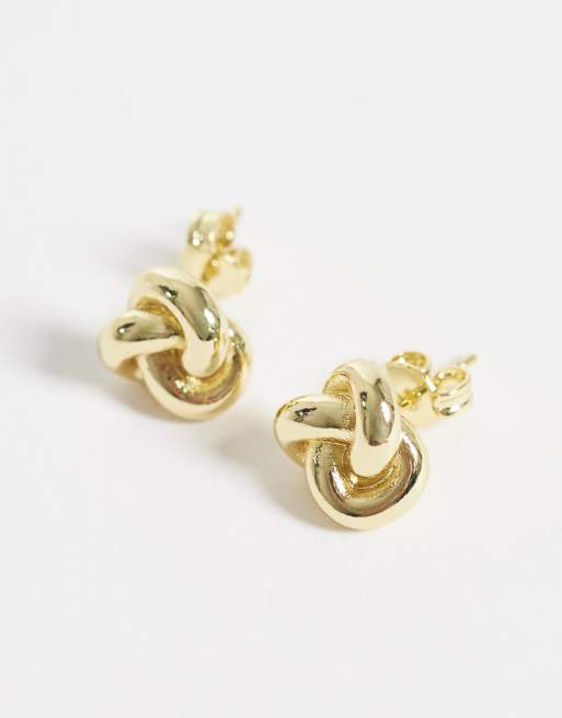 Kingsley Ryan knot stud in 14ct gold plated brass, 3 of 4