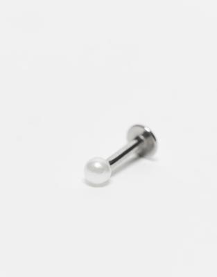 Kingsley - Ryan - Labret-Ohrpiercing aus Sterlingsilber mit Perlen-Detail