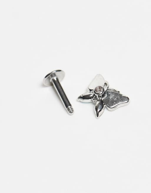 Kingsley Ryan - Labret-piercing med sommerfugledesign og smykkesten, 2 af 3