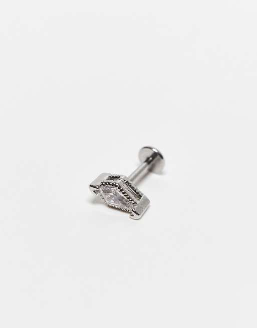 Kingsley Ryan - Labret piercing van 6mm met diamantvorm van roestvrij staal