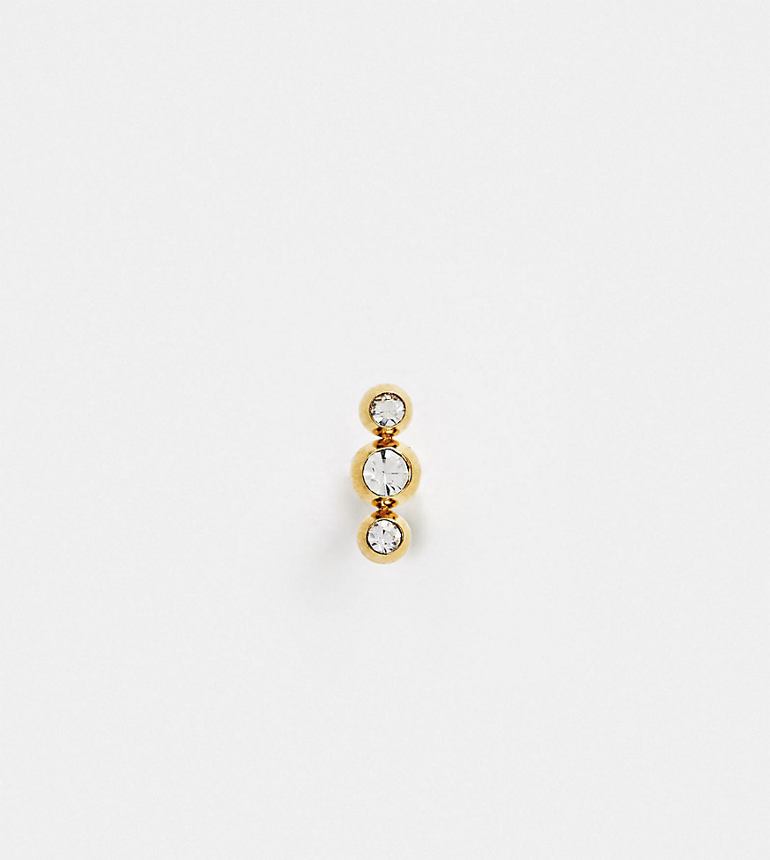 Kingsley Ryan labret sterling silver single labret earring in gold plated crystal